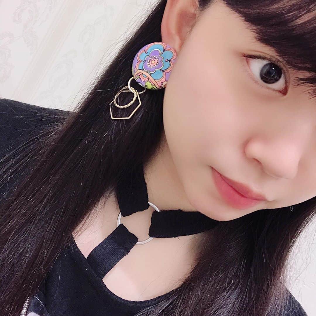 吉田万葉のインスタグラム：「最近お気に入りのイヤリング⋆͛‪‪❤︎‬⋆͛  #イヤリング #sjk #jk #Instagram」