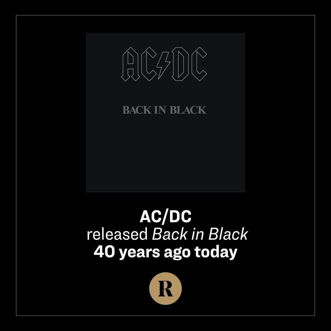Revolverさんのインスタグラム写真 - (RevolverInstagram)「@acdc released 'Back in Black' 40 years ago today! Can you believe that it's the second best-selling album in history worldwide, only after Michael Jackson's 'Thriller'?⁠ ⁠ For the full epic story behind its making and legacy, hit the link in our bio.」7月25日 23時01分 - revolvermag