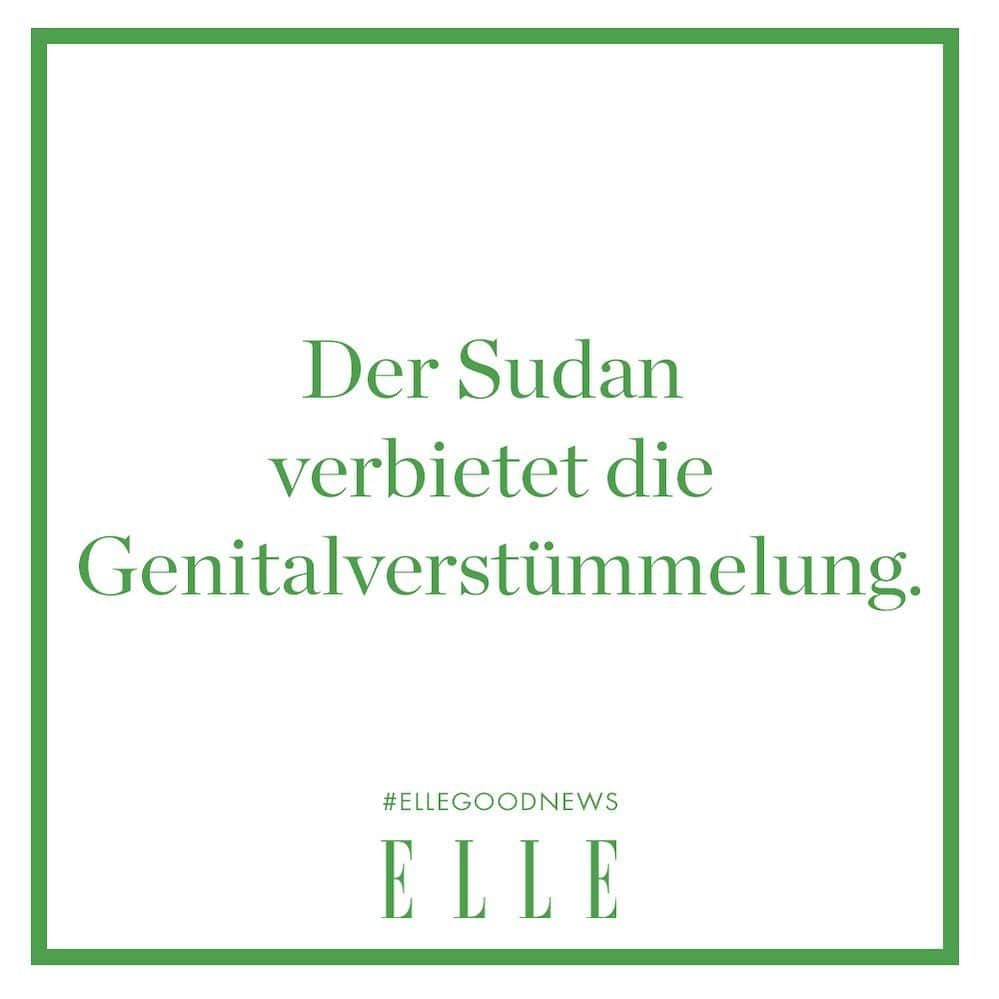 ELLE Germanyさんのインスタグラム写真 - (ELLE GermanyInstagram)「Die Genitalverstümmelung bei Mädchen und jungen Frauen ist bis heute ein verbreitetes Ritual, das zu weitreichenden pyhsischen, psychischen und sexuellen Problemen der Betroffenen führt – im Sudan wird diese Praxis an neun von zehn Mädchen durchgeführt. Doch jetzt hat sich das Land zu einer Strafe entschieden, bei der den Verantwortlichen bis zu drei Jahre Haft und hohe Geldstrafen drohen. Das soll dafür sorgen, dass die Würde der Frauen zukünftig nicht mehr untergraben wird. #ellegoodnews #frauenrechte」7月26日 3時21分 - ellegermany