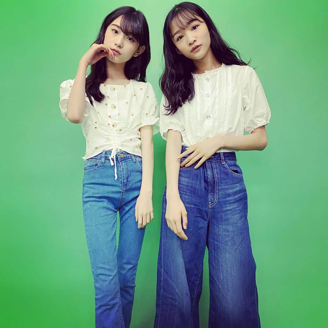 ニコ☆プチのインスタグラム：「﻿ 私服が似ていたおふたり👗﻿ ﻿ ﻿ #ニコプチ﻿ #プチモの私服﻿ #近藤藍月﻿ #中山あやか」