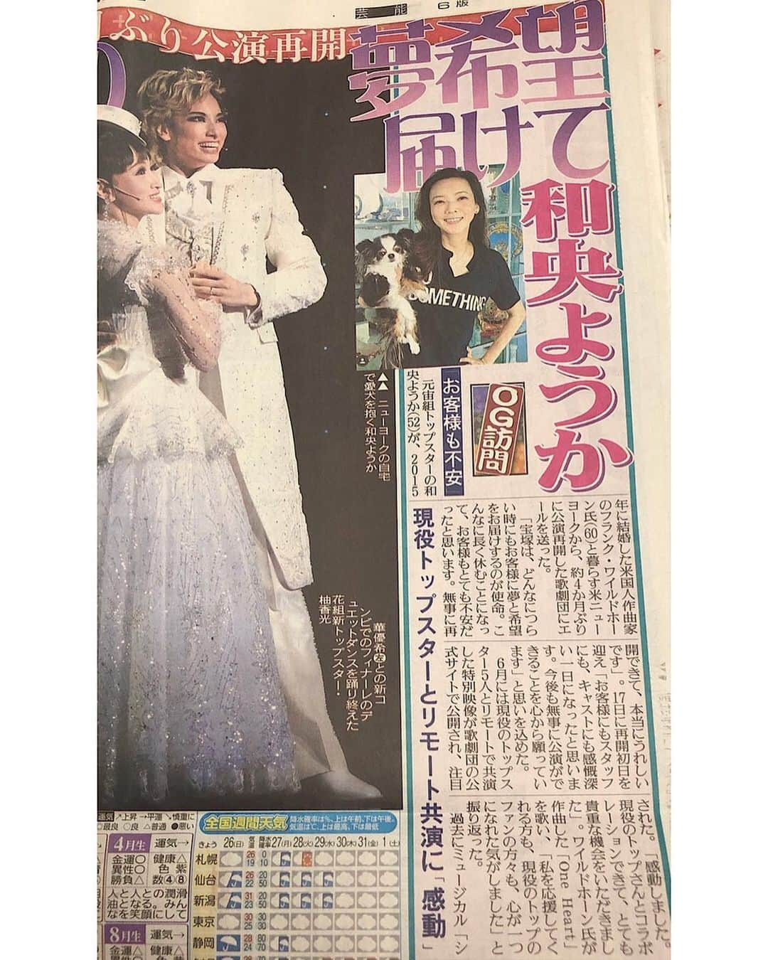 和央ようかさんのインスタグラム写真 - (和央ようかInstagram)「Today’s paper Sports Hochi 📰 😘 Please check me out 😍peace out ✌️  今日のスポーツ報知📰に掲載されています😘是非読んでね😍  #takakonystylin🍎 #nylife #lifestyle #i❤️ny #takarazuka#宝塚#再開 @sportshochi #スポーツ報知#yokawao#和央ようか」7月26日 12時42分 - yokawao0215