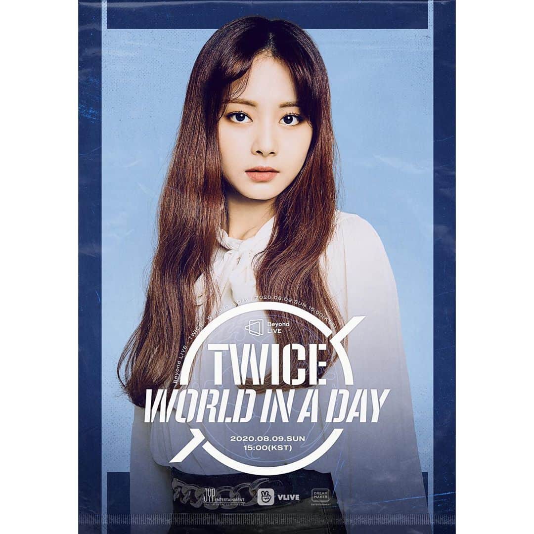 のインスタグラム：「TWICE ONLINE CONCERT Beyond LIVE - TWICE : World in A Day 2020.08.09 15:00  Poster TZUYU  #TWICE #TWICE_Beyond_LIVE #WorldinADay #Online_Concert」