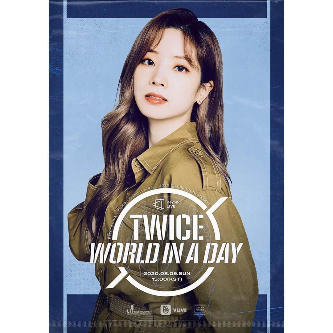 のインスタグラム：「TWICE ONLINE CONCERT Beyond LIVE - TWICE : World in A Day 2020.08.09 15:00  Poster DAHYUN  #TWICE #TWICE_Beyond_LIVE #WorldinADay #Online_Concert」