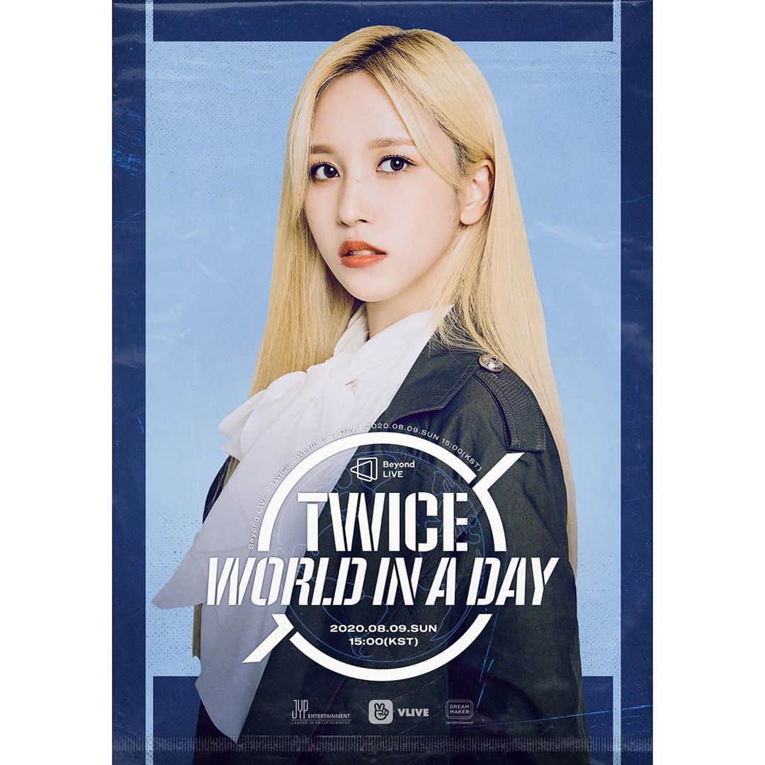 のインスタグラム：「TWICE ONLINE CONCERT Beyond LIVE - TWICE : World in A Day 2020.08.09 15:00  Poster MINA  #TWICE #TWICE_Beyond_LIVE #WorldinADay #Online_Concert」