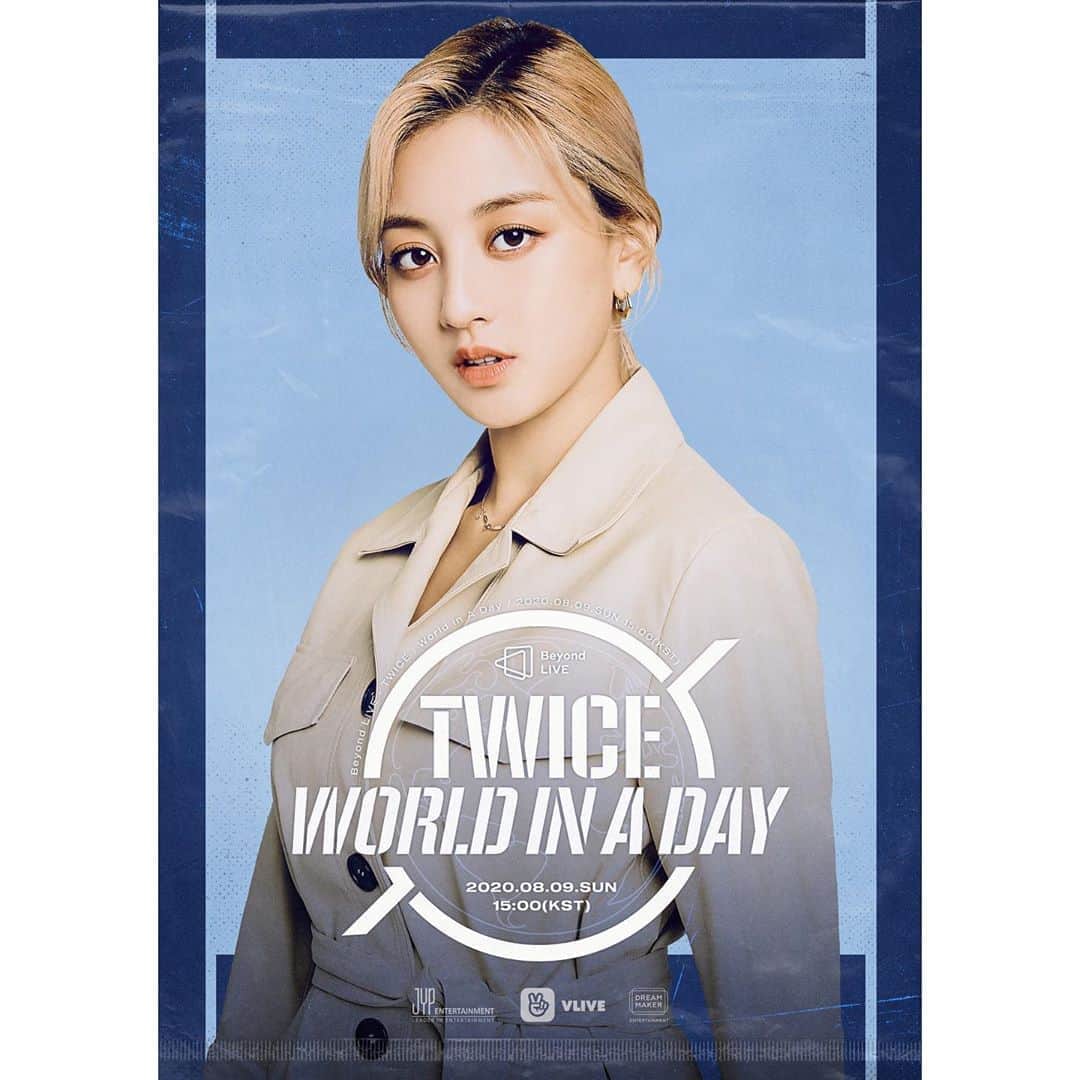 のインスタグラム：「TWICE ONLINE CONCERT Beyond LIVE - TWICE : World in A Day 2020.08.09 15:00  Poster JIHYO  #TWICE #TWICE_Beyond_LIVE #WorldinADay #Online_Concert」
