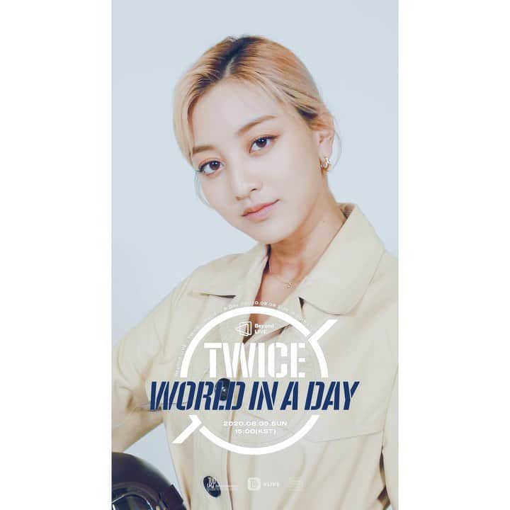 のインスタグラム：「TWICE ONLINE CONCERT Beyond LIVE - TWICE : World in A Day 2020.08.09 15:00  Moving Poster JIHYO  #TWICE #TWICE_Beyond_LIVE #WorldinADay #Online_Concert」