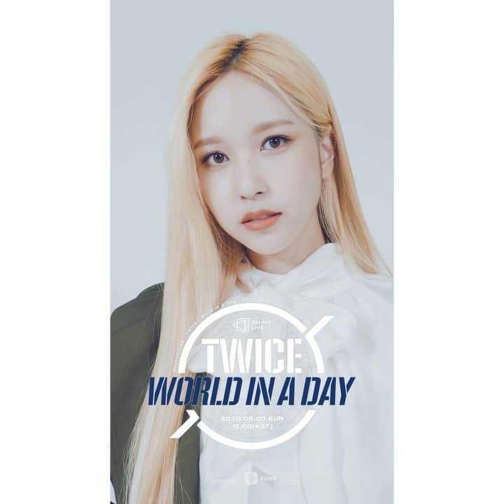のインスタグラム：「TWICE ONLINE CONCERT Beyond LIVE - TWICE : World in A Day 2020.08.09 15:00  Moving Poster MINA  #TWICE #TWICE_Beyond_LIVE #WorldinADay #Online_Concert」