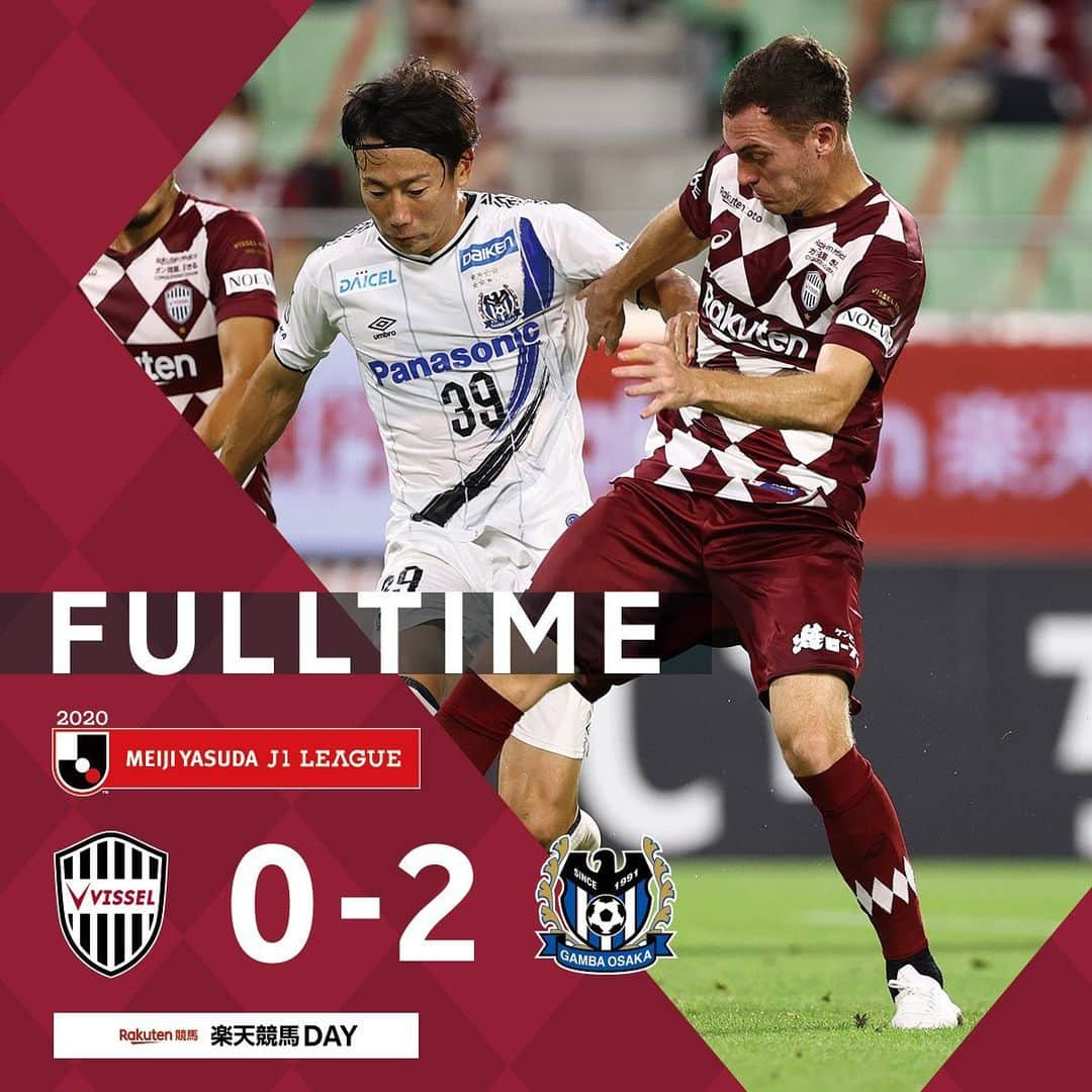 ヴィッセル神戸さんのインスタグラム写真 - (ヴィッセル神戸Instagram)「[FULLTIME]  . VISSEL KOBE　0‐2　GAMBA OSAKA . 0-1 YUJI ONO(62') 0-2 TAKASHI USAMI(86') . #vissel #visselkobe #ヴィッセル神戸 #WeAreKobe #神戸 #kobe #一致団結 #JLeague #jリーグ #KobeForeverForward #DAZN」7月26日 20時58分 - visselkobe