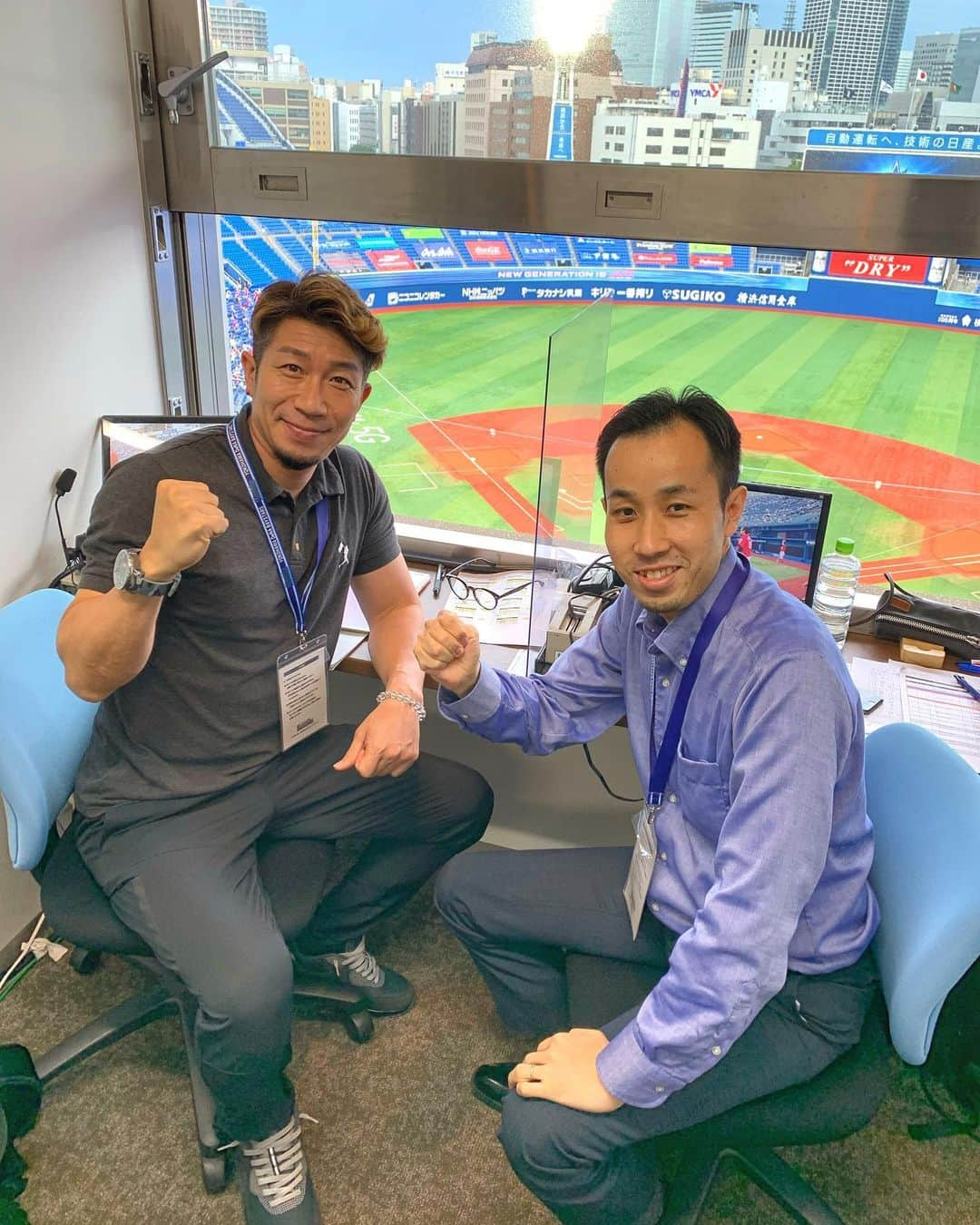 多村仁志さんのインスタグラム写真 - (多村仁志Instagram)「#NPB #📺 #🎙 今日は初実況の永川さんとDAZNでの解説。 こんな展開のゲームとなるとは… #横浜DeNAベイスターズ #広島東洋カープ」7月26日 21時59分 - hit_tamu