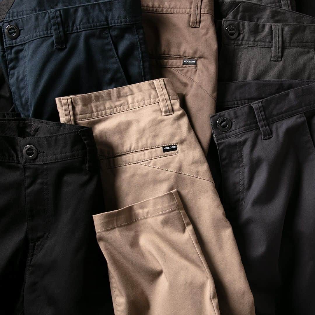 ボルコムのインスタグラム：「Which colorway of the Frickin' Modern Stretch Chinos are you getting? 🤔  #taptoshop」