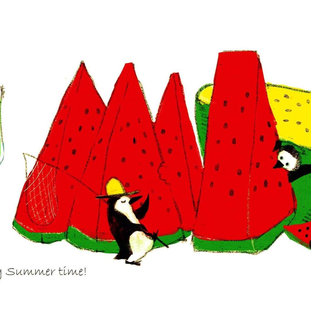 momoroさんのインスタグラム写真 - (momoroInstagram)「#スイカ　の日 #watermelon #illustration #momoro#ももろ#イラスト」7月27日 7時51分 - momoro6666