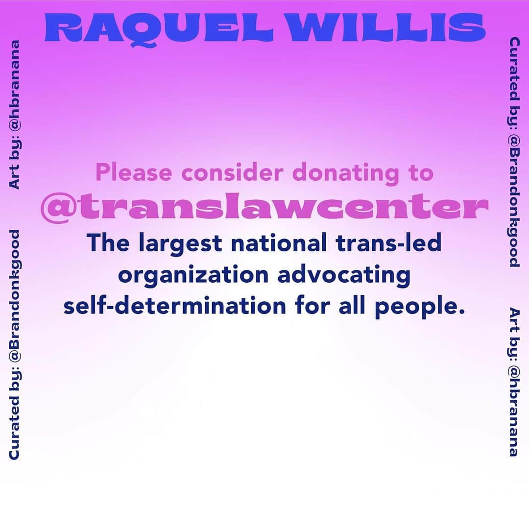 テス・ホリデーさんのインスタグラム写真 - (テス・ホリデーInstagram)「As part of the Legendary Leaders campaign, I'm honored to amplify Raquel Willis (@raquel_willis). Swipe to learn more about her, show her love and give her a follow! Then, if you can, in her honor, support and donate to @translawcenter the largest national trans-led organization advocating self-determination for all people.⁣ #LegendaryLeaders #BlackTransLivesMatter ⁣ ⁣ Also thank you to @brandonkgood for organizing this all, you’re a true light in this world 💕」7月27日 0時54分 - tessholliday