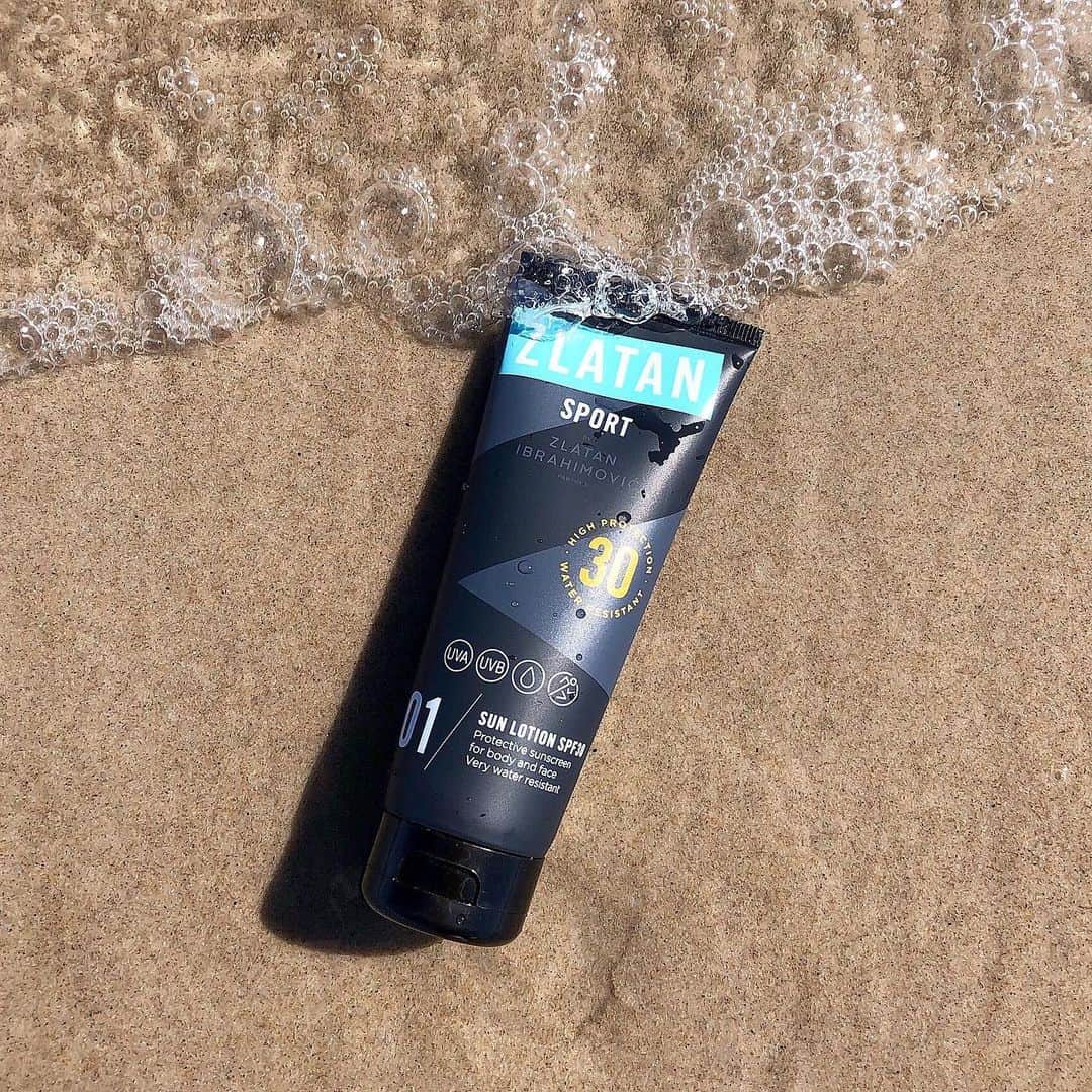 Zlatan Ibrahimović Parfumsのインスタグラム：「Summer days! With SPF 30 and extra water resistance the ZLATAN SPORT Sun Lotion for Body and Face takes care of your skin so that you can have fun in the sun 🌞  #zlatansport (EU Shipping Only)」