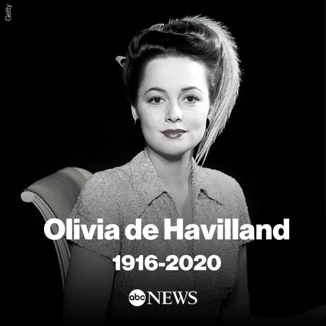 ABC Newsさんのインスタグラム写真 - (ABC NewsInstagram)「JUST IN: Olivia de Havilland, the last living star from the epic film "Gone with the Wind" and the oldest living actor to have received an Academy Award, has died. She was 104. #oliviadehavilland #gonewiththewind #breakingnews」7月27日 2時10分 - abcnews