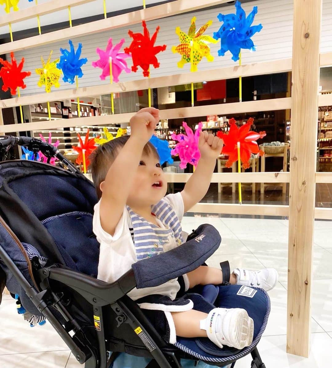 Momoeのインスタグラム：「. .  風車🎐 . . #happy #家事 #育児 #family #家族 #boy #smile #男の子 #息子 #code #love #lucky #kids #子供 #thankyou #宝物 #ベビー #fashion #follow #心 #縁 #パパ #ママ #家族写真 #男の子ママ #赤ちゃん写真 #photo #子育て #1歳 #flower」