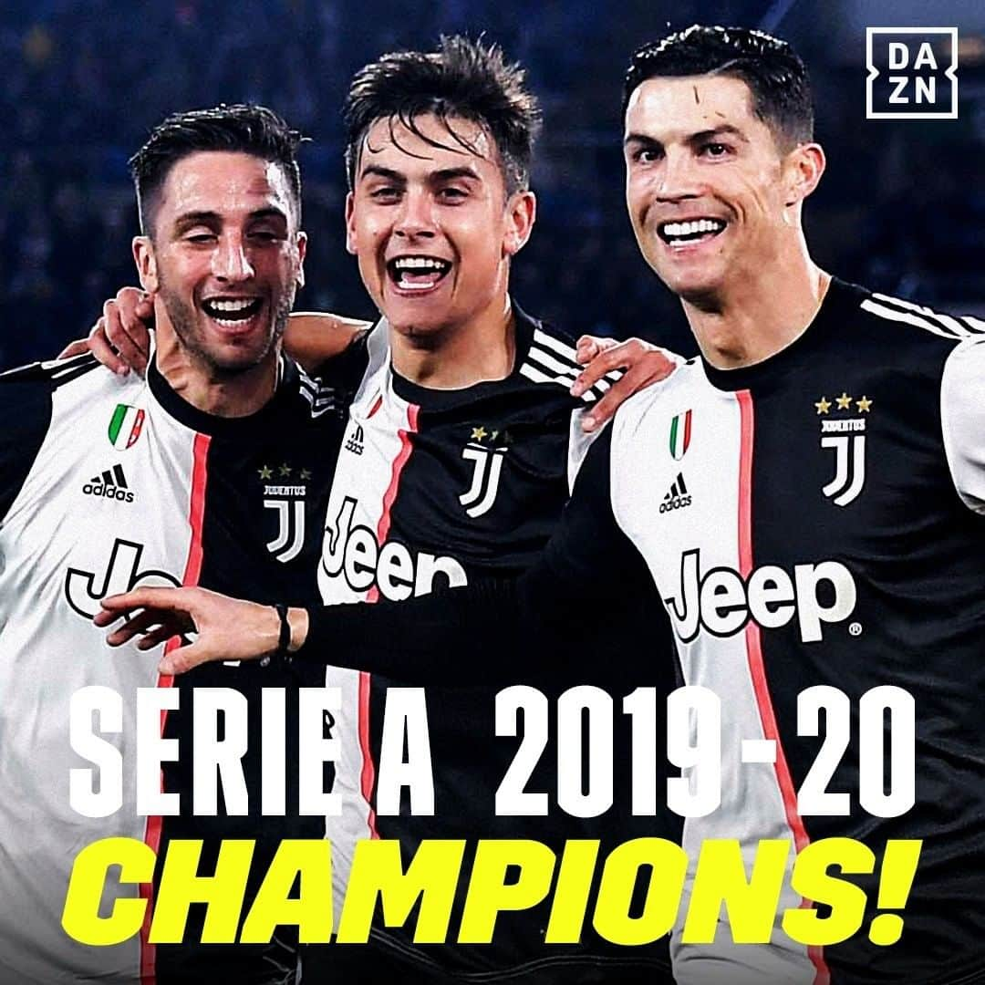 DAZN JAPANさんのインスタグラム写真 - (DAZN JAPANInstagram)「. ／ 🏆🏆🏆🇮🇹 🏆🏆🏆🇮🇹 🏆🏆🏆🇮🇹 前人未到の9連覇達成 ＼ . 苦しみながらもユヴェントスがセリエA優勝❗❗ . 2011-12シーズンから9シーズン連続でのスクデット獲得という偉業を成し遂げた👏👏👏 . 🏆セリエA第36節 🆚ユヴェントス×サンプドリア 📱#DAZN 見逃し配信中 . #stron9er  #ユヴェントス  #セリエA #ユーベ #ユベントス #ロナウド #ディバラ  #ベンタンクール  #CR7 #Cロナウド」7月27日 7時27分 - dazn_jpn