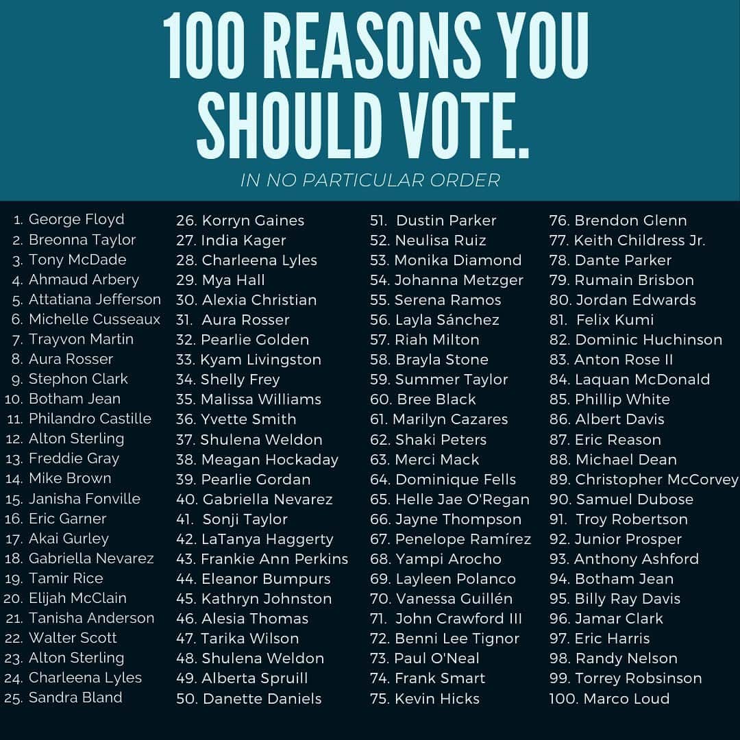 マライア・キャリーさんのインスタグラム写真 - (マライア・キャリーInstagram)「Today marks 💯days until the 2020 Election so I’m sharing 100 reasons why you should register to vote. Our lives depend on it. Literally. #100DaysToGo #repost @kerrywashington」7月27日 7時24分 - mariahcarey