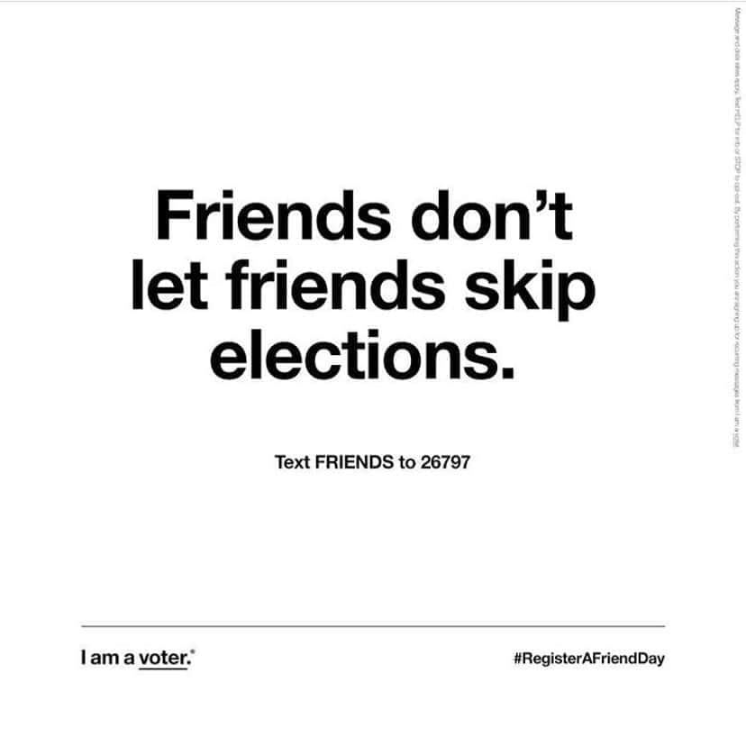 ジョーイ・キングさんのインスタグラム写真 - (ジョーイ・キングInstagram)「TEXT FRIENDS TO 26797 to register to vote and tell your friends!! Voting is such an amazing privilege. We are 100 days out from our November election!! I’m tagging 5 friends below to remind them to register to vote!!  @ariana_guido  @kevinmiles  @sarahcarpenter  @hunterking  @thuybnguyen」7月27日 9時55分 - joeyking