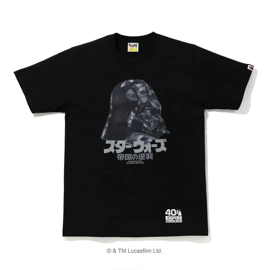 ア ベイシング エイプさんのインスタグラム写真 - (ア ベイシング エイプInstagram)「In celebration of the 40th anniversary of Star Wars: The Empire Strikes Back™, A BATHING APE® and Lucasfilm are collaborating once again to commemorate the groundbreaking film. The 40th Anniversary collection features character-inspired stylings of Yoda™, Darth Vader™, and other familiar STAR WARS™ characters as well as designs that reimagine the original movie posters through the creative lens of BAPE®.  Boba Fett™ is the inspiration for the stylized BAPE® original CAMO illustration adorned “BE@RBRICK”, the @medicom_toy masterpiece that appears in this collection in a 100% & 400% set and 1000% sizes. The Vinyl Collectible Doll high-end collectible features BABY MILO® in a Boba Fett-inspired costume.  The STAR WARS™️ x BAPE®️ collaboration will be available on Saturday, August 1st at A BATHING APE® locations, BAPE.COM WEB STORE, MEDICOM TOY direct stores and online store. #STARWARSxBAPE」7月27日 11時00分 - bape_japan