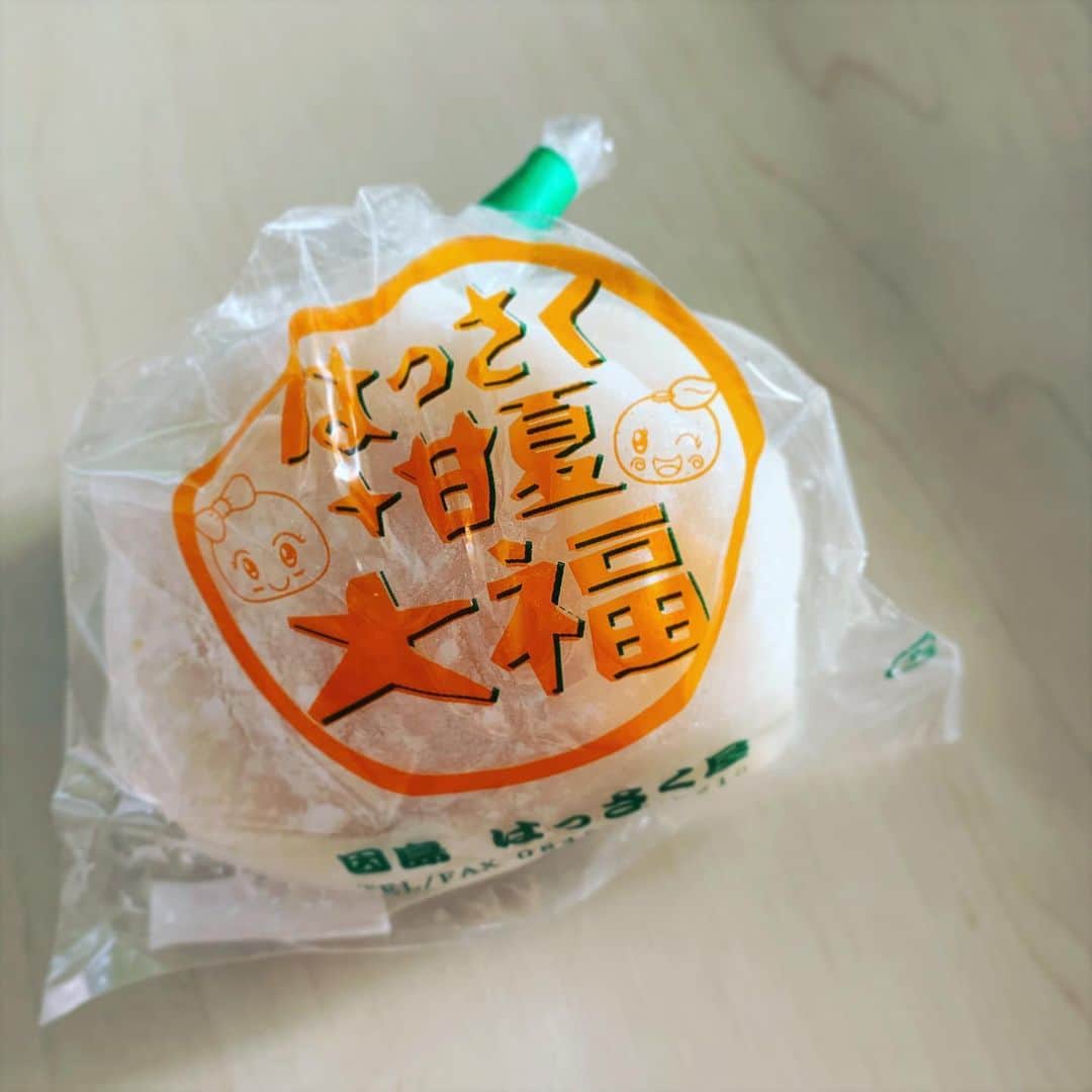 のインスタグラム：「これめっちゃ好き。 うまー🤤  #はっさく甘夏大福  #おやつ #過去pic  #和菓子 #djaiko62 #因島はっさく屋  #yum」