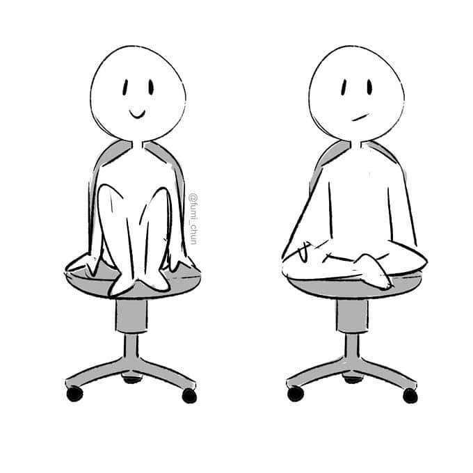 9GAGさんのインスタグラム写真 - (9GAGInstagram)「What’s your posture now? ✍🏻 Fumi_chun & dayahpathi  TW - #sitting #position #9gag」7月27日 14時50分 - 9gag