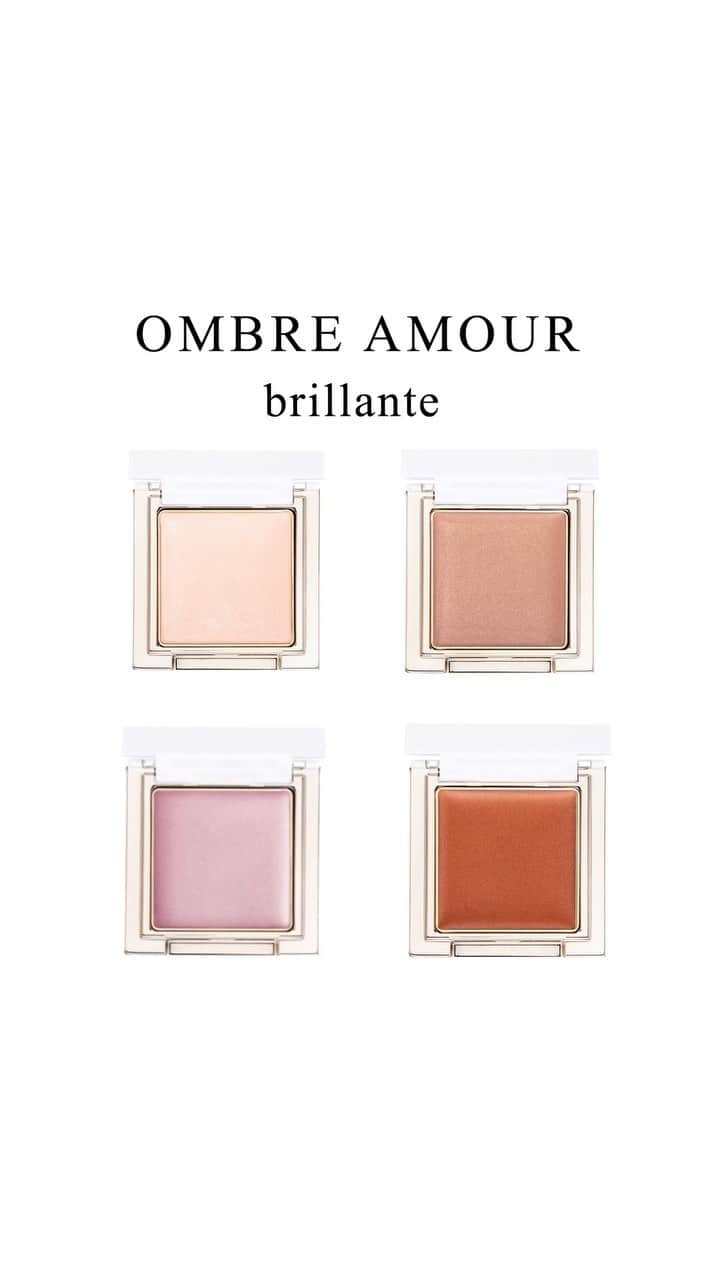 のインスタグラム：「. . ご好評頂いておりますアイシャドウ OMBRE AMOUR✨ . 今回は3種類の中から クリームタイプのアイシャドウ 《ブリヤントシリーズ》を ご紹介させて頂きます📺✨ . ベタつかず軽いフィット感でヨレにくく、 単体使いはもちろん、 パウダーアイシャドウ前のベースとしても お使い頂けます🌼 . 各カラーについては、 動画をご覧下さいませ😊 . お気に入りのカラーを見つけて、 アイメイクを楽しんでみて下さいね💓 . #blancheétoile#ブランエトワール #濱田マサル #OMBREAMOUR#オンブルアムール #アイシャドウ #好物推介」