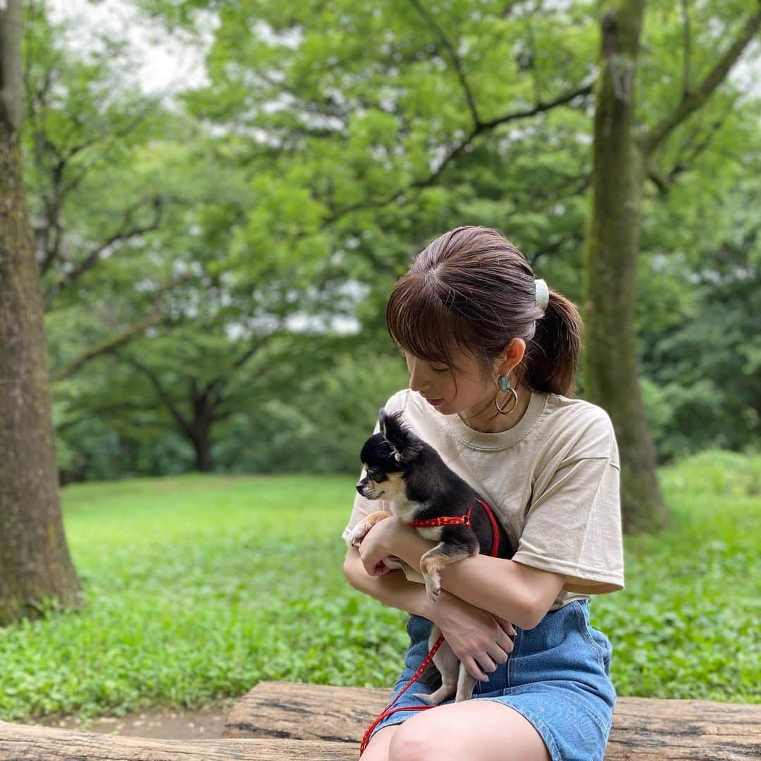 前田ゆうさんのインスタグラム写真 - (前田ゆうInstagram)「すこしお天気だったから公園におさんぽ🦖くもりだったから☁️すこしパラパラしてただけも😊☁ びーたむそんそんそんテクテクあるきました＾＾️🎵」7月27日 15時26分 - yuu_maeda