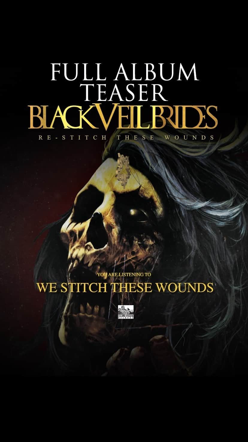 アンディー・ビアーザックのインスタグラム：「The 10 year anniversary re-recording of our debut record #restitchthesewounds drops this Friday 7/31 worldwide! In the meantime check out this full teaser featuring every track from the album! Thank you for your support, we can’t wait for you to hear the record in it’s entirety! 🤘🖤 @blackveilbrides @sumerianrecords」