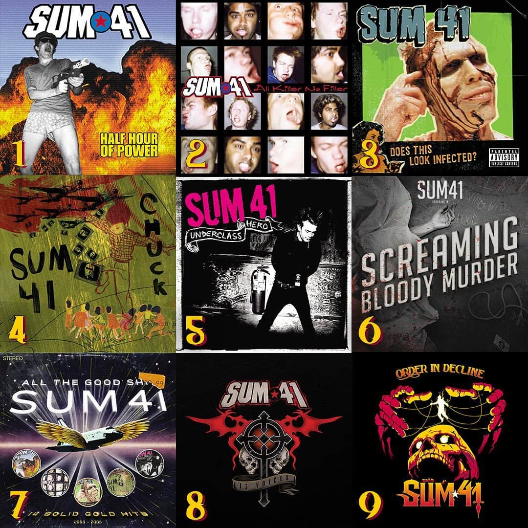 Sum 41さんのインスタグラム写真 - (Sum 41Instagram)「Drop the # of your favorite #Sum41 album below!」7月28日 3時05分 - sum41