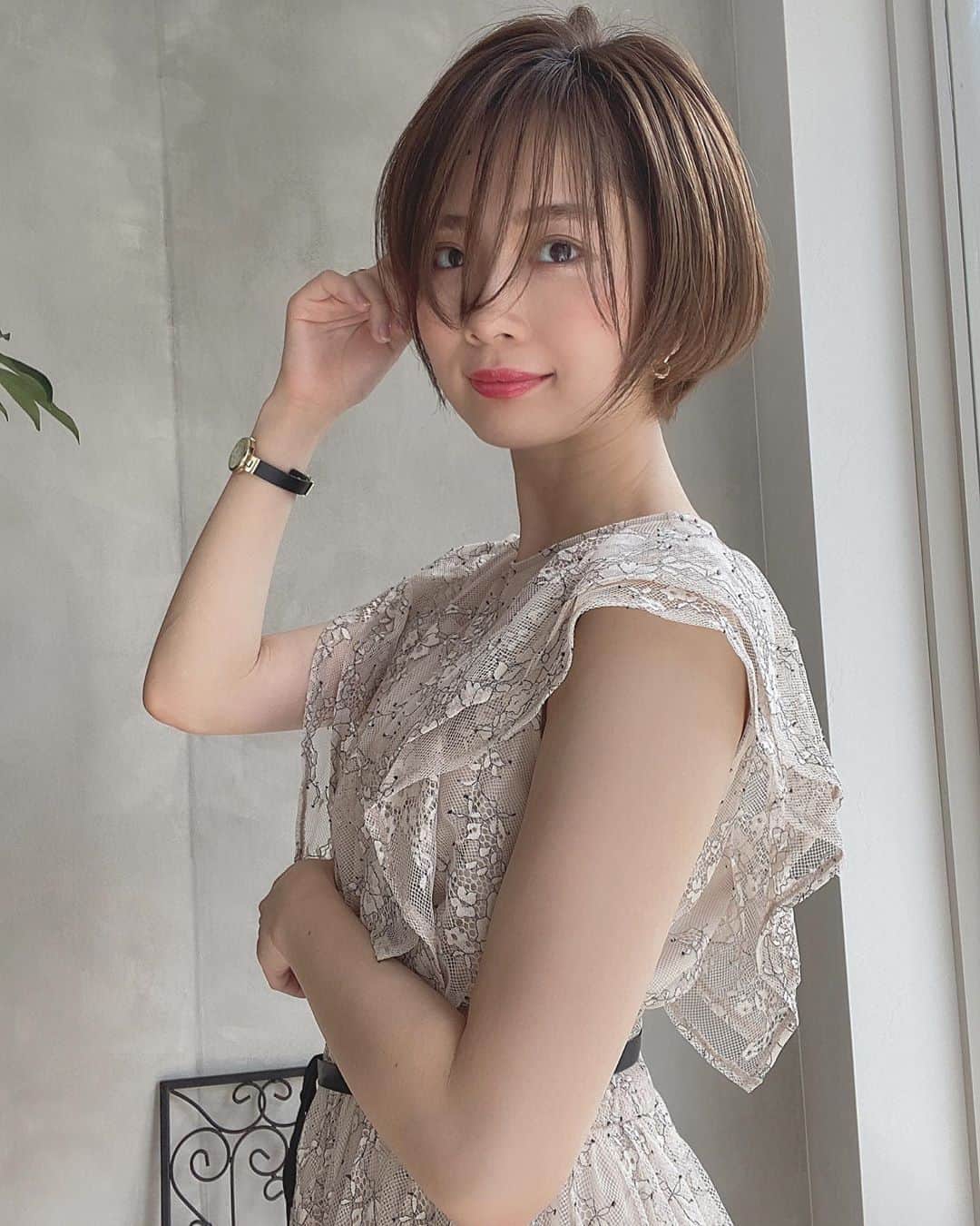 Natsumiさんのインスタグラム写真 Natsumiinstagram 夏 ハイライト ハイライトカラー コンパクトショート くびれショート ハンサムショート ショートヘア ショートカット ショートヘアアレンジ ショートボブ ショート女子 センター分け