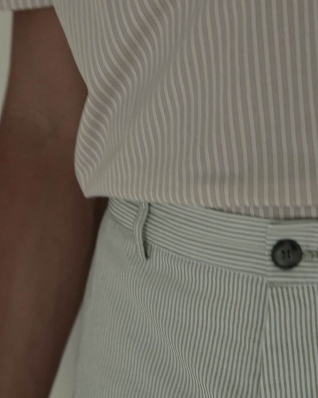 のインスタグラム：「Clean and classic. This season, we're craving the playful pattern that's always on trend: subtle stripes.」