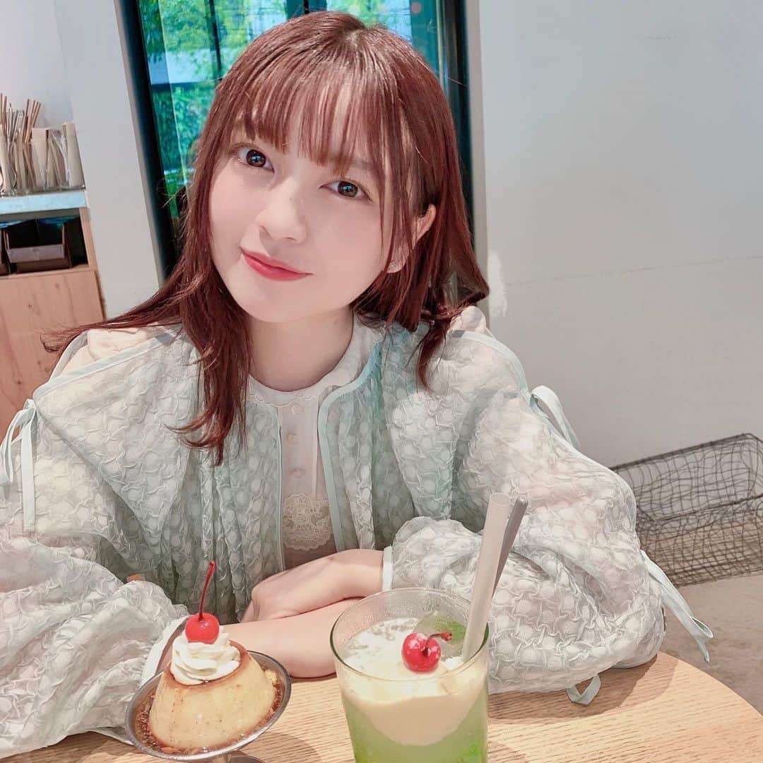 廣川奈々聖のインスタグラム：「𓂃🍮🍒﻿ ﻿ ﻿ ﻿ 可愛くて、おいしかった﻿ ﻿ 楽しい時間だったな ˊᵕˋ  また行こうね〜﻿ ﻿ ﻿ ﻿ ﻿ ﻿ ﻿#ななせのcafe巡り#カフェ記録#arecafe#årecafé#渋谷カフェ#東京カフェ#かふぇめぐり#cafestagram ﻿ ﻿」