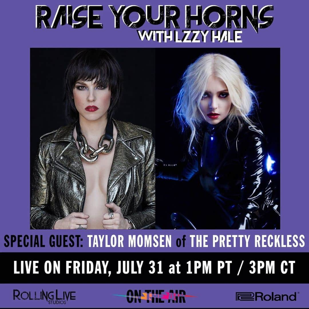 ジー・ヘイルさんのインスタグラム写真 - (ジー・ヘイルInstagram)「Get Ready for Friday! On This weeks #RaiseYourHorns episode I welcome my friend, sister and all round bad ass Mz  @taylormomsen !! It all goes down Live this Friday at 1pm P, 3pm C, and 4pm E via @rollinglivestudios set your reminders via the direct link—> https://youtu.be/gAspyH2OAtc SEE ALL YOU FREAKS THERE!」7月28日 0時53分 - officiallzzyhale