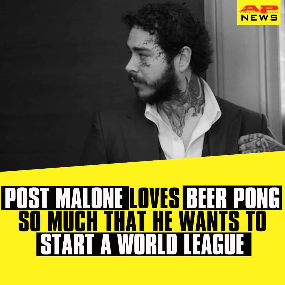 Alternative Pressさんのインスタグラム写真 - (Alternative PressInstagram)「@postmalone is reportedly planning to take his passion for beer pong to the next level by launching a world league ⁠ LINK IN BIO⁠ .⁠ .⁠ .⁠ #postmalone #posty #postmalonebeerpong #beerpong #beerpongworldleague #alternativepress #altpress」7月28日 13時01分 - altpress