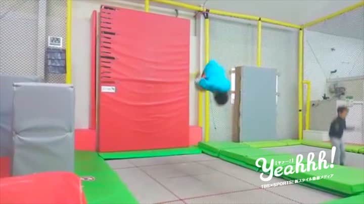 のインスタグラム：「10歳の少年がトランポリンで ﻿ バク宙＆連続前宙に挑戦！ ﻿  ﻿ バク宙＆連続前宙！10歳の少年が見事に決めて、ラストはガッツポーズ！ ﻿  ﻿ 『ニキ 10歳』 ﻿ ウェイクボード、空手をしていて、宙返りの練習のためトランポリン施設に通い始める。最近ではパルクールもやり始めるなど、様々なスポーツに挑戦中 ﻿  ﻿ ↓アナタの動画も受付中！ ﻿ http://www.tbs.co.jp/Yeahhhsports/ ﻿ #TBS #Yeahhh #トランポリン #バク宙 #前宙 #宙返り #trampoline #ニキ #sports #投稿動画」