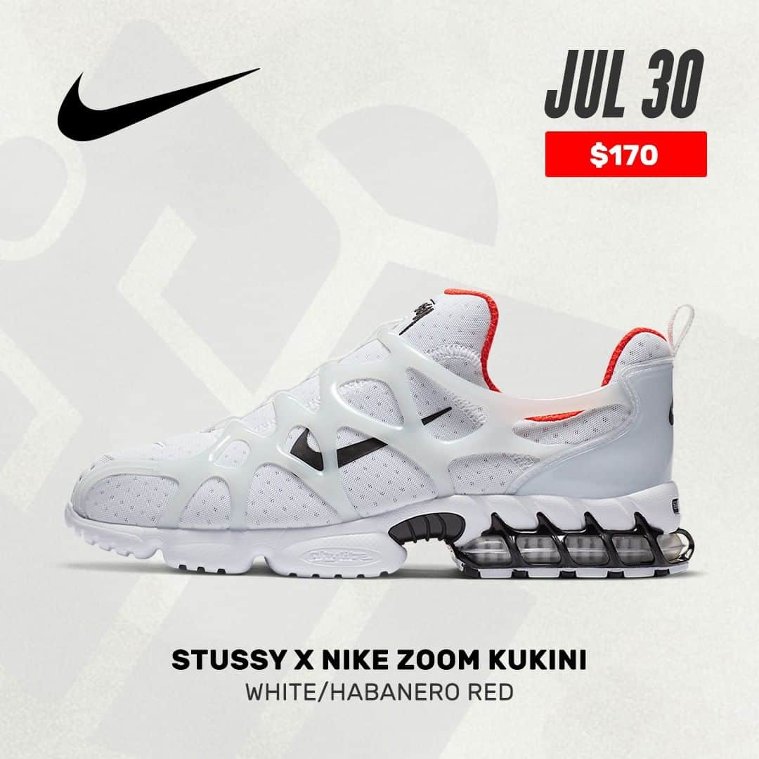 Sneaker Newsさんのインスタグラム写真 - (Sneaker NewsInstagram)「#SNReleaseAlert : The Stussy x Nike Zoom Kukini "Habanero Red" will release on Nike SNKRS and select retailers on July 30th. Link in bio for a look at official images.」7月28日 5時01分 - sneakernews