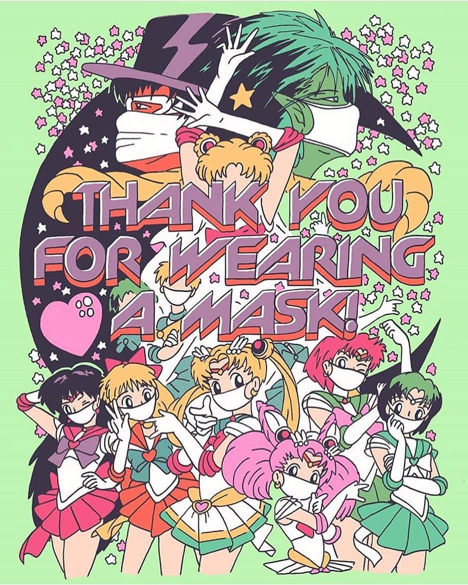 Sailor Moonさんのインスタグラム写真 - (Sailor MoonInstagram)「✨🌙 Great reminder and Sailor Moon art by @nobrainszine! #wearamask 🌙✨  #sailormoon #セーラームーン #sailormoonart #fanart #art」7月28日 5時12分 - sailormoon_sc