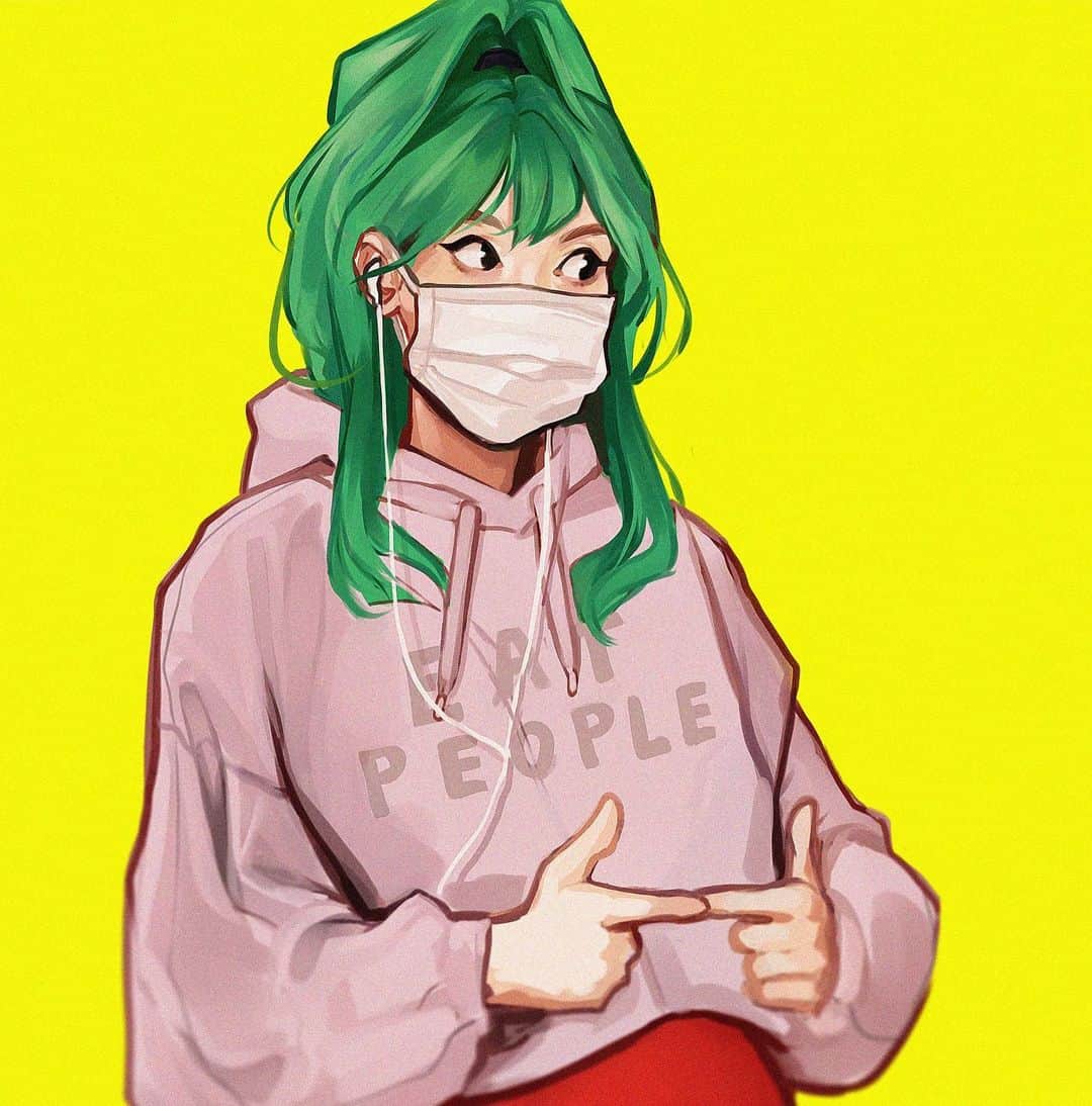 Laura Brouwersのインスタグラム：「wear ur mask pwees 👉👈  (Drawn on stream while you guys drew along but feel free to draw this in ur style post-stream and tag it to #dtiyscyarin ✨)  (Also the hoodie is real and it’s on www.deandobbsstore.com i have it and its very comfy)」