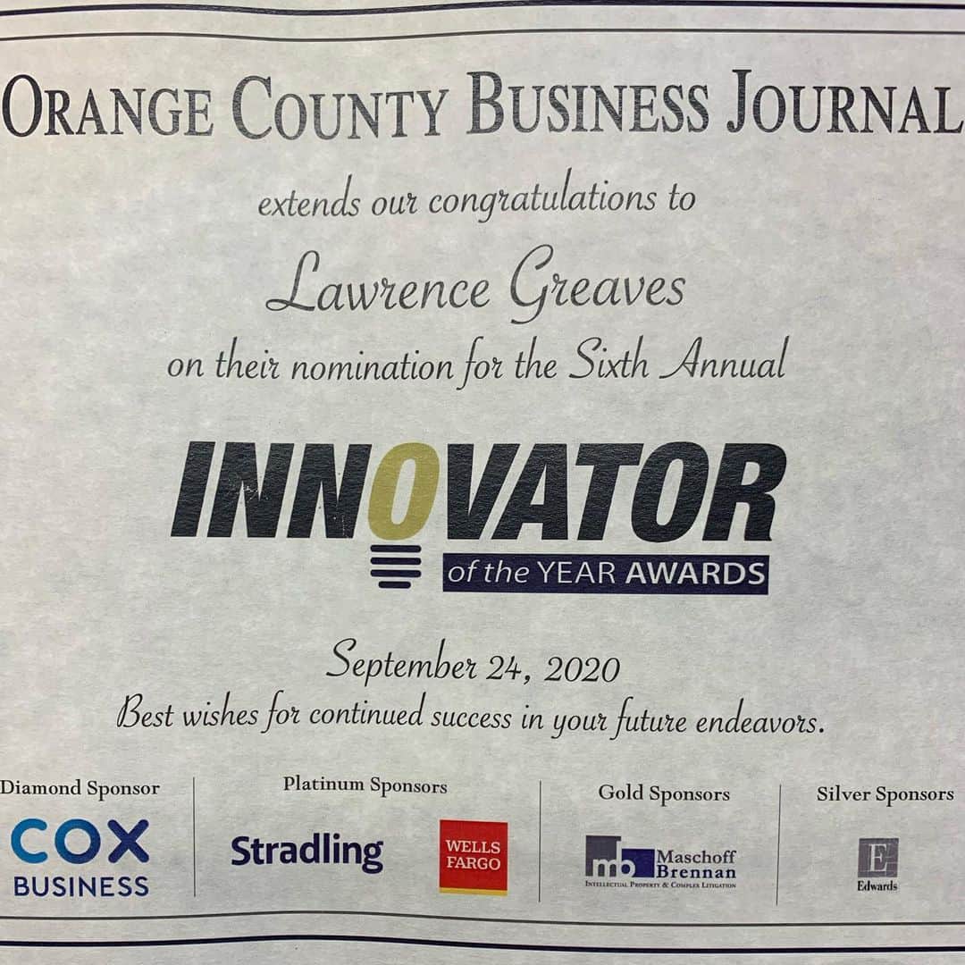 C. Lawrence Greavesのインスタグラム：「The whole @opkix family appreciates the nomination as #innovator of the year award, for the second year in a row.   At times I wish I could show the world what we are achieving daily, but I guess that will have to wait for our next big announcement.  Watch this space! @opkix 🚀」