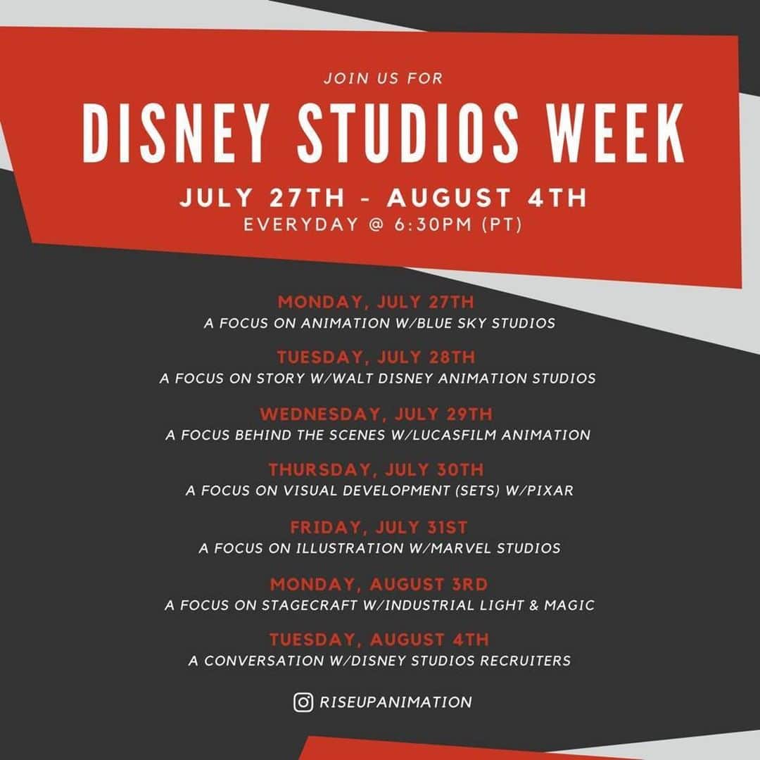 ウォルト・ディズニー・アニメーション・スタジオズさんのインスタグラム写真 - (ウォルト・ディズニー・アニメーション・スタジオズInstagram)「Get insights into a career in Disney Animation with @riseupanimation’s Disney Week! Tune in for presentations from Disney Animation, @Pixar, @blueskystudios, @marvelstudios, @ilmvfx, and @lucasfilm.」7月28日 9時47分 - disneyanimation
