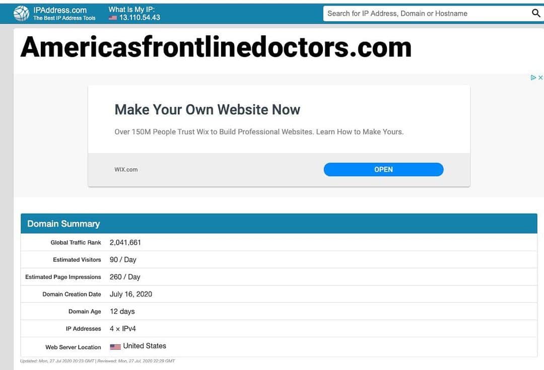 MCハマーのインスタグラム：「Don’t Drink the Kool Aid !!! #Hydroxychloroquine The America's Frontline Doctors website has no group info, offers no POV  and was registered only 12 days ago. Nice try.」