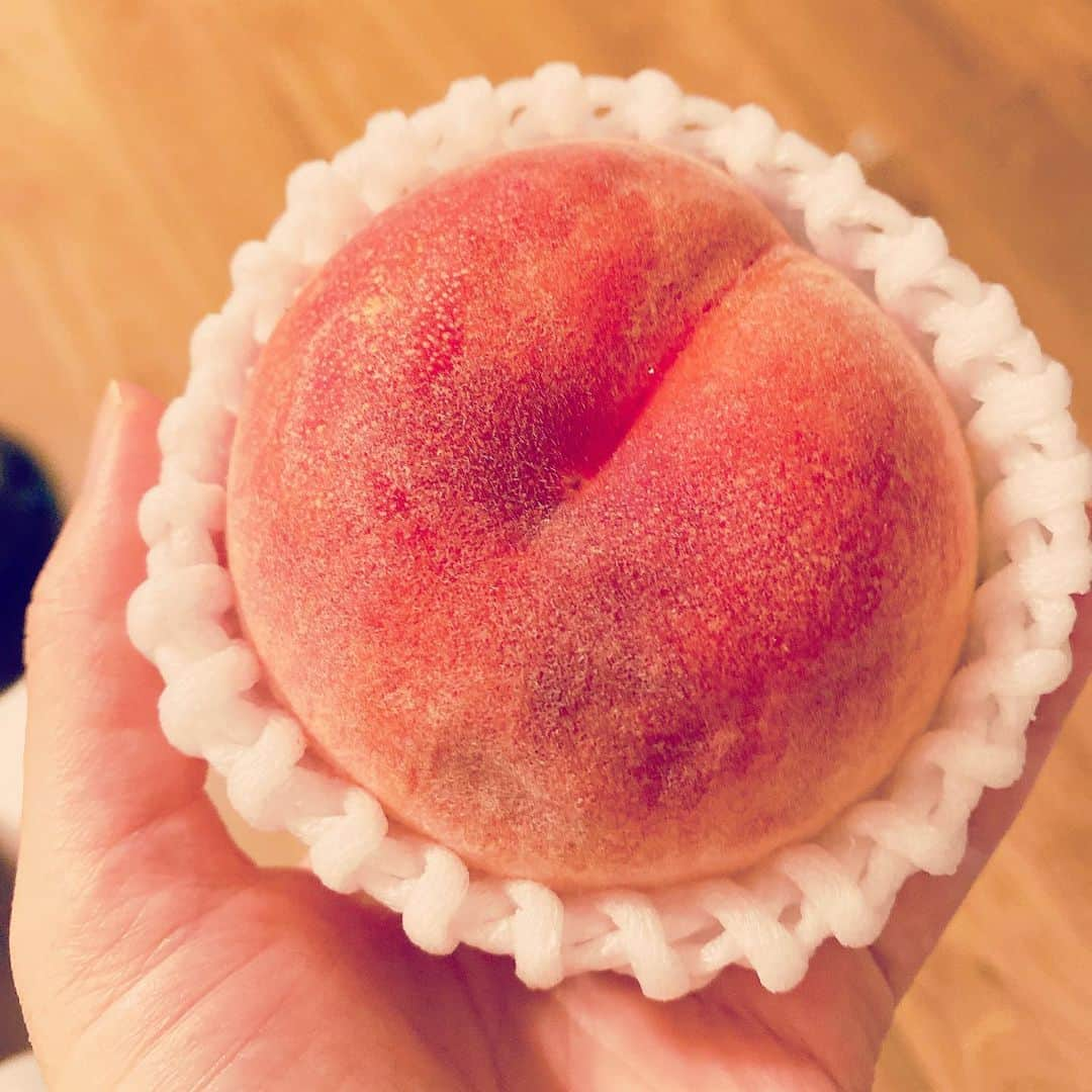 山本愛子さんのインスタグラム写真 - (山本愛子Instagram)「実家から届いた「あら川の桃」🍑💓 岡山や福島の桃も好きだけど、やっぱり地元和歌山の桃は大好きです🥰  和歌山にあまり桃のイメージはないって言われたりもするけど、和歌山県紀の川市桃山町は春になるとピンクの桃の花が満開になって✿ キレイなんですよね〜😄 よく家族でお花見したなぁ✨  その桃源郷で栽培される桃が「あら川の桃」💓 おいしくて毎日食べても飽きない〜😄♡ 和歌山は海の幸も山の幸も最高に美味しい💕  #和歌山 #あら川の桃 #桃狩りで18個食べたことある #桃源郷」7月28日 22時05分 - aikoyade1219