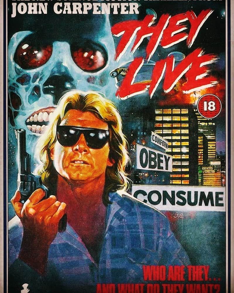 ブライス・ジョンソンのインスタグラム：「“I came here to kick some ass, and chew some bubble gum, and I’m all out of bubble gum.” #theylive #theylivemovie」