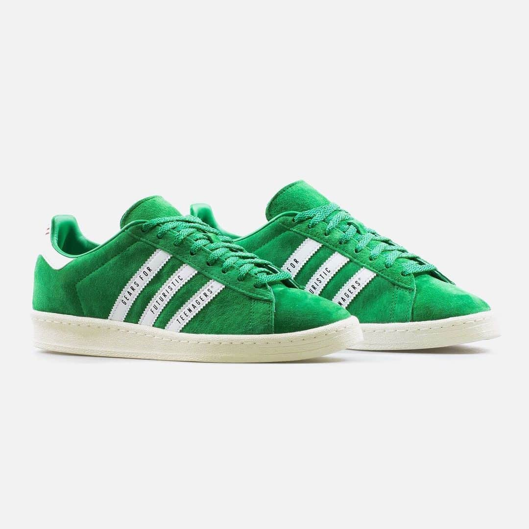 HYPEBEASTさんのインスタグラム写真 - (HYPEBEASTInstagram)「@hypebeastkicks: @humanmade and @adidasoriginals are back with a four-shoe capsule with new takes on the Stan Smith and Campus. Built of leather and arriving with green or grey accents, both Stans feature a red HUMAN MADE heart logo plus an @adidas text logo in HM font. The Campus takes on a supple suede build in either rich green or airy sky blue, while three Stripe graphics with “GEARS FOR FUTURISTIC TEENAGERS” spellouts and printed red HM hearts at the heel round out the look. Both sets are slated to release at retailers like @nicekicks on August 6.⁠⠀ Photo: Nice Kicks」7月28日 14時17分 - hypebeast