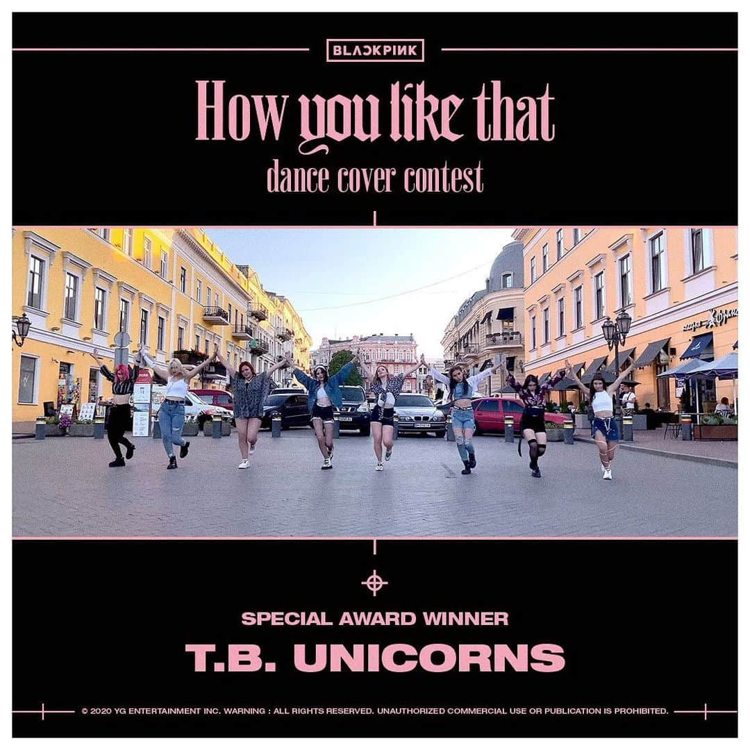 BLACKPINKさんのインスタグラム写真 - (BLACKPINKInstagram)「[BLACKPINK ‘How You Like That’ DANCE COVER CONTEST WINNER ANNOUNCEMENT]⠀ ⠀ This is an announcement of the winners for [BLACKPINK ‘How You Like That’ DANCE COVER CONTEST]!⠀ ⠀ We would like to thank everyone for your dedicated interest and participation. ⠀ With gratitude, we have selected 2 extra teams for the Special Award, in addition to the original 3 winning teams. ⠀ A small gift will be provided to the winners of the Special Award. ⠀ ⠀ 🥇GRAND PRIZE WINNER : PREMIUM DANCE STUDIO - YEMIN BOSS⠀ (https://youtu.be/aP867B_Alsk)⠀ ⠀ 🥈2ND PRIZE WINNER : Andree Bonifacio⠀ (https://youtu.be/k_8vyomYE7E)⠀ ⠀ 🥉3RD PRIZE WINNER : B-Wild OFFICIAL⠀ (https://youtu.be/OSA9vlyP9YM)⠀ ⠀ 🏅SPECIAL AWARD WINNERS : T.B. Unicorns / Mikayla Channel⠀ (https://youtu.be/aois3Q7VlSo)⠀ (https://youtu.be/GKfdXgsGzo0)⠀ ⠀ We would like to congratulate all five teams, and once again thank everyone who participated! ⠀ ⠀ Each team’s prize and gift will be rewarded once the guidelines sent to the provided email address are followed.⠀ ⠀ #BLACKPINK #블랙핑크 #HowYouLikeThat #HYLT_Dancecovercontest #WINNER_ANNOUNCEMENT #YG」7月28日 16時00分 - blackpinkofficial