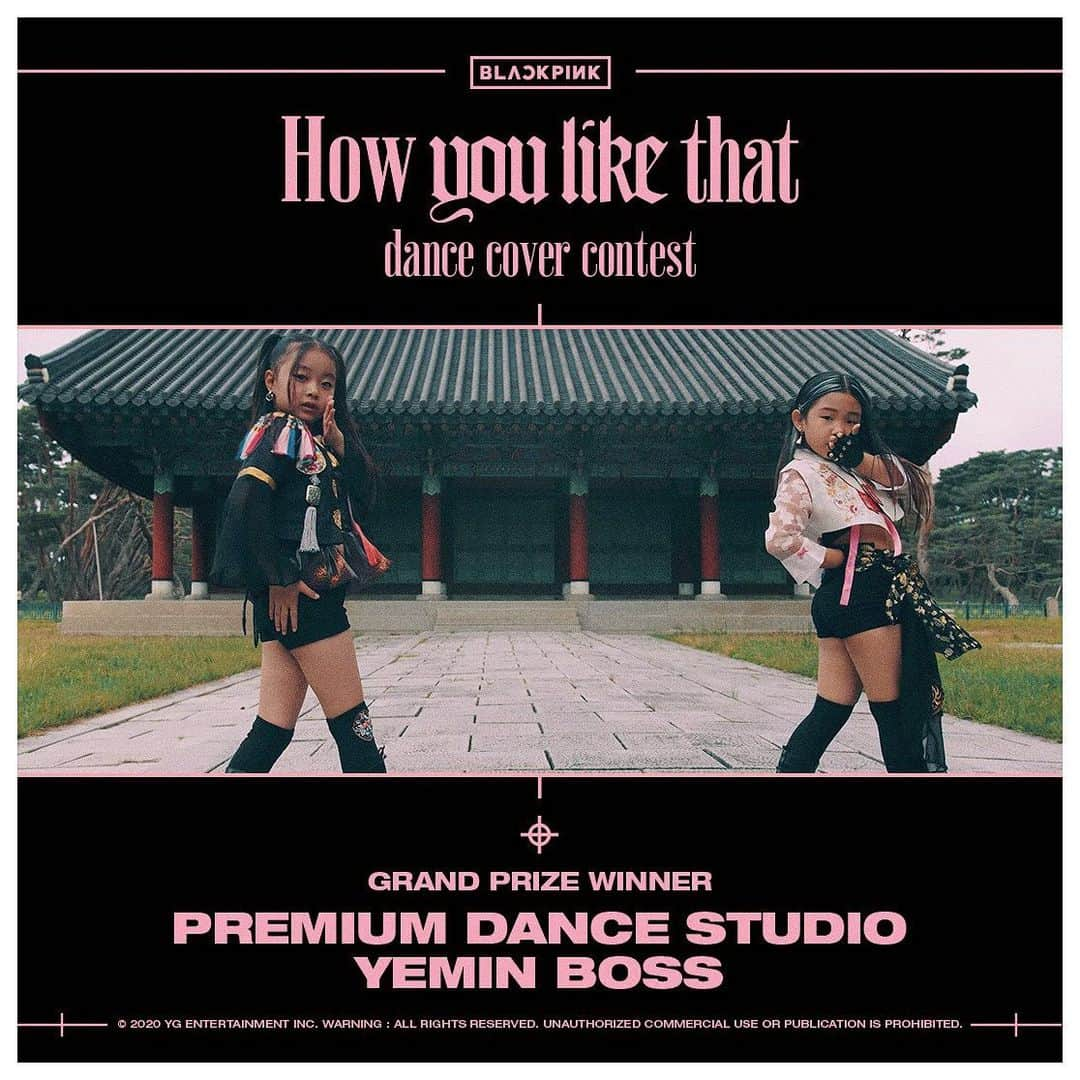 BLACKPINKさんのインスタグラム写真 - (BLACKPINKInstagram)「[BLACKPINK ‘How You Like That’ DANCE COVER CONTEST WINNER ANNOUNCEMENT]⠀ ⠀ This is an announcement of the winners for [BLACKPINK ‘How You Like That’ DANCE COVER CONTEST]!⠀ ⠀ We would like to thank everyone for your dedicated interest and participation. ⠀ With gratitude, we have selected 2 extra teams for the Special Award, in addition to the original 3 winning teams. ⠀ A small gift will be provided to the winners of the Special Award. ⠀ ⠀ 🥇GRAND PRIZE WINNER : PREMIUM DANCE STUDIO - YEMIN BOSS⠀ (https://youtu.be/aP867B_Alsk)⠀ ⠀ 🥈2ND PRIZE WINNER : Andree Bonifacio⠀ (https://youtu.be/k_8vyomYE7E)⠀ ⠀ 🥉3RD PRIZE WINNER : B-Wild OFFICIAL⠀ (https://youtu.be/OSA9vlyP9YM)⠀ ⠀ 🏅SPECIAL AWARD WINNERS : T.B. Unicorns / Mikayla Channel⠀ (https://youtu.be/aois3Q7VlSo)⠀ (https://youtu.be/GKfdXgsGzo0)⠀ ⠀ We would like to congratulate all five teams, and once again thank everyone who participated! ⠀ ⠀ Each team’s prize and gift will be rewarded once the guidelines sent to the provided email address are followed.⠀ ⠀ #BLACKPINK #블랙핑크 #HowYouLikeThat #HYLT_Dancecovercontest #WINNER_ANNOUNCEMENT #YG」7月28日 16時00分 - blackpinkofficial