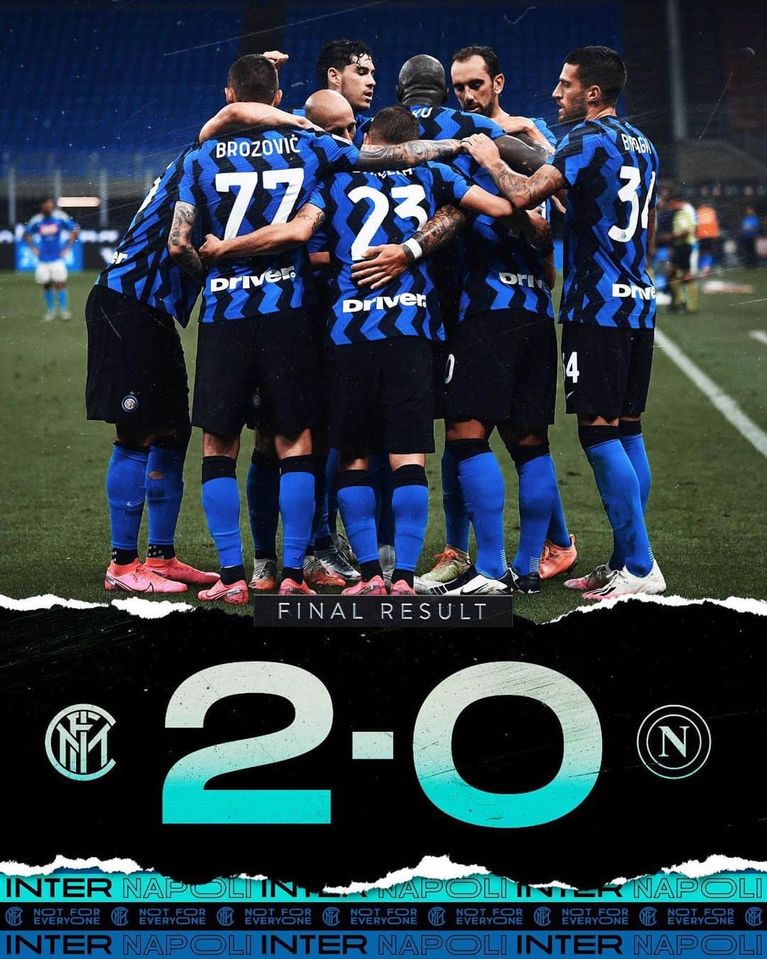 インテルナツィオナーレ・ミラノさんのインスタグラム写真 - (インテルナツィオナーレ・ミラノInstagram)「FULL TIME!!!! #InterNapoli 2️⃣-0️⃣ ⚽️ 11’ @danilodambrosioreal ⚽️ 74’ @lautaromartinez #Inter #ForzaInter #SerieA #Football」7月29日 6時48分 - inter