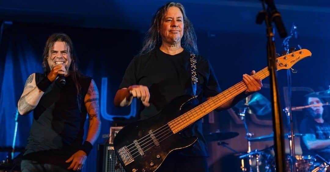 Queensrycheさんのインスタグラム写真 - (QueensrycheInstagram)「We're missing the fun we always had on the road...here's Todd laughing sheepishly after bugging Eddie on stage at Clearwater Casino in Suquamish, WA (photo credit LIM SANG Photography) #queensryche #theverdicttour #clearwatercasino #suquamishwashington #toddlatorre #tlt #thevoice #leadvocalist #theprankster #eddiejackson #edbass #badassbassist #mikelullbass #alwaysagoodtime #havingfun #bestfriends #brothers」7月29日 7時30分 - queensrycheofficial