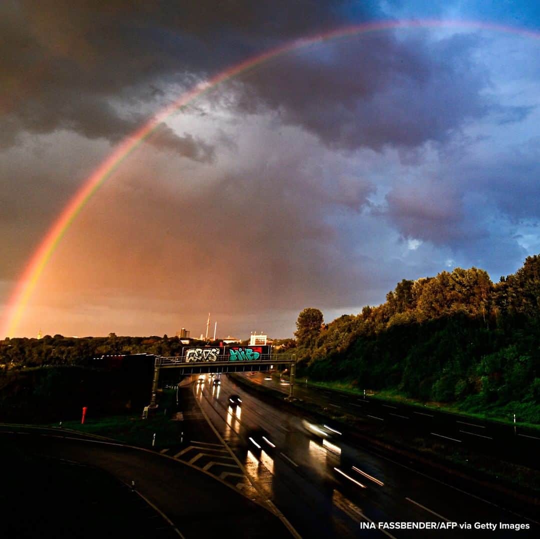 ABC Newsさんのインスタグラム写真 - (ABC NewsInstagram)「NATURAL BEAUTY: Rainbow stretches out over the city of Dortmund, western Germany. #rainbow」7月28日 23時44分 - abcnews