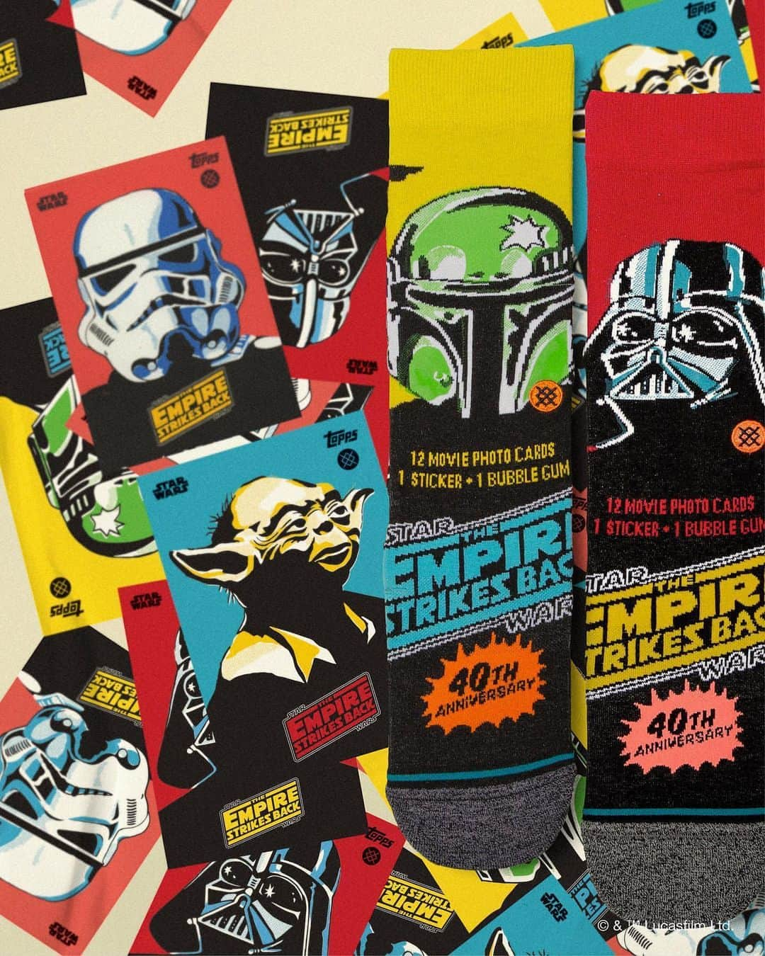 Stance Japanさんのインスタグラム写真 - (Stance JapanInstagram)「40年前の1980年 @topps トレーディングカードからインスパイアされた @starwars がリリース✨ * * #starwars #DarthVader #Yoda #StormTrooper」7月29日 0時35分 - stance_japan